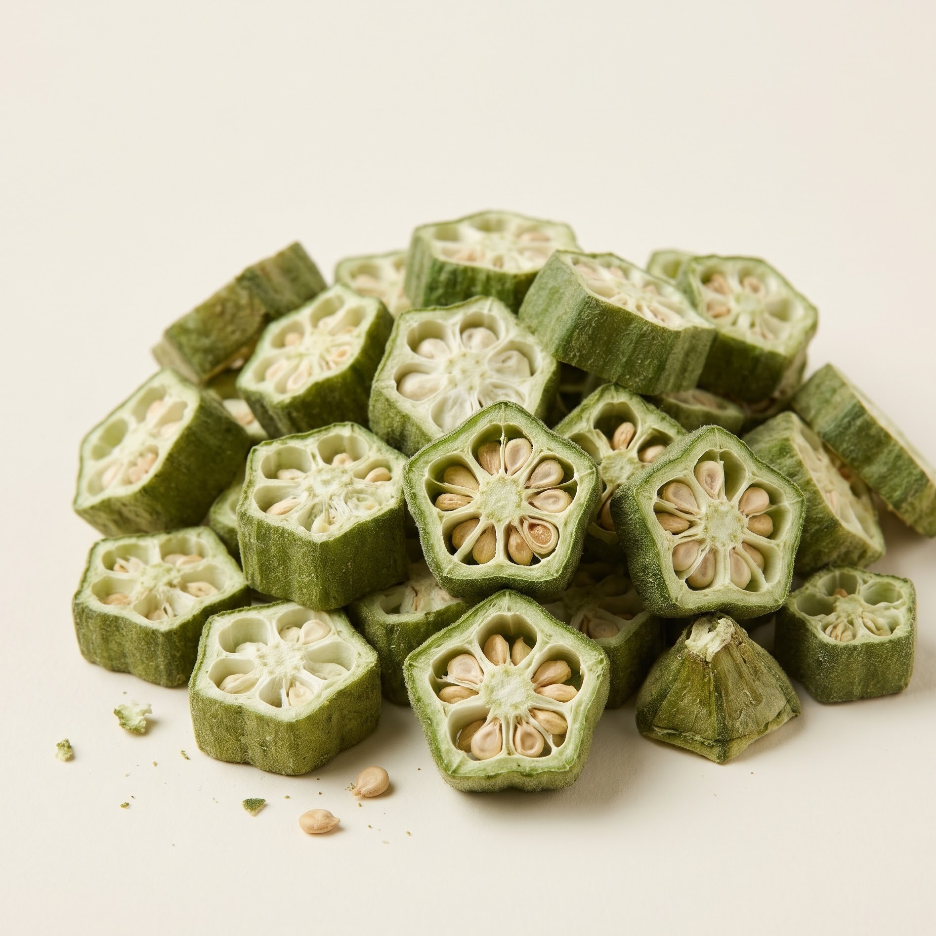 Freeze-dried okra